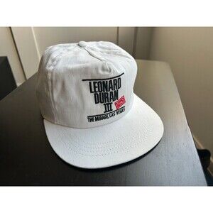 Vintage 1989 Sugar Ray Leonard vs Roberto Duran III Hat Uno Mas Mirage Las Vegas